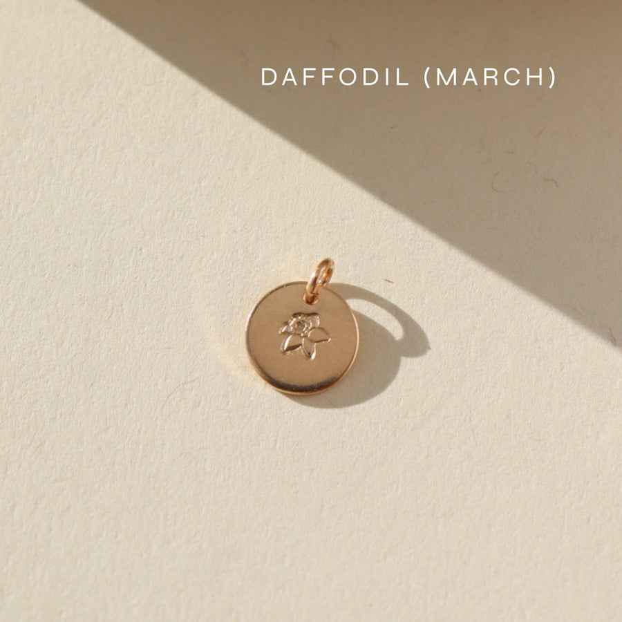 March birth flower charm in 14k gold fill.
