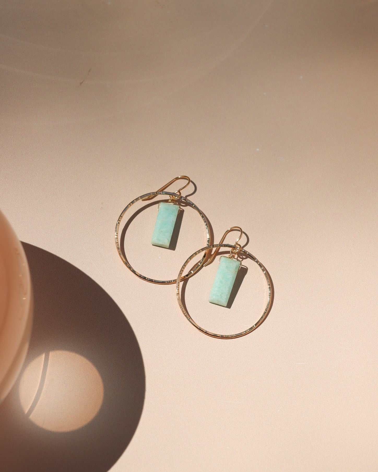 Maris Hoops | Amazonite Hoop Earrings | Token Jewelry