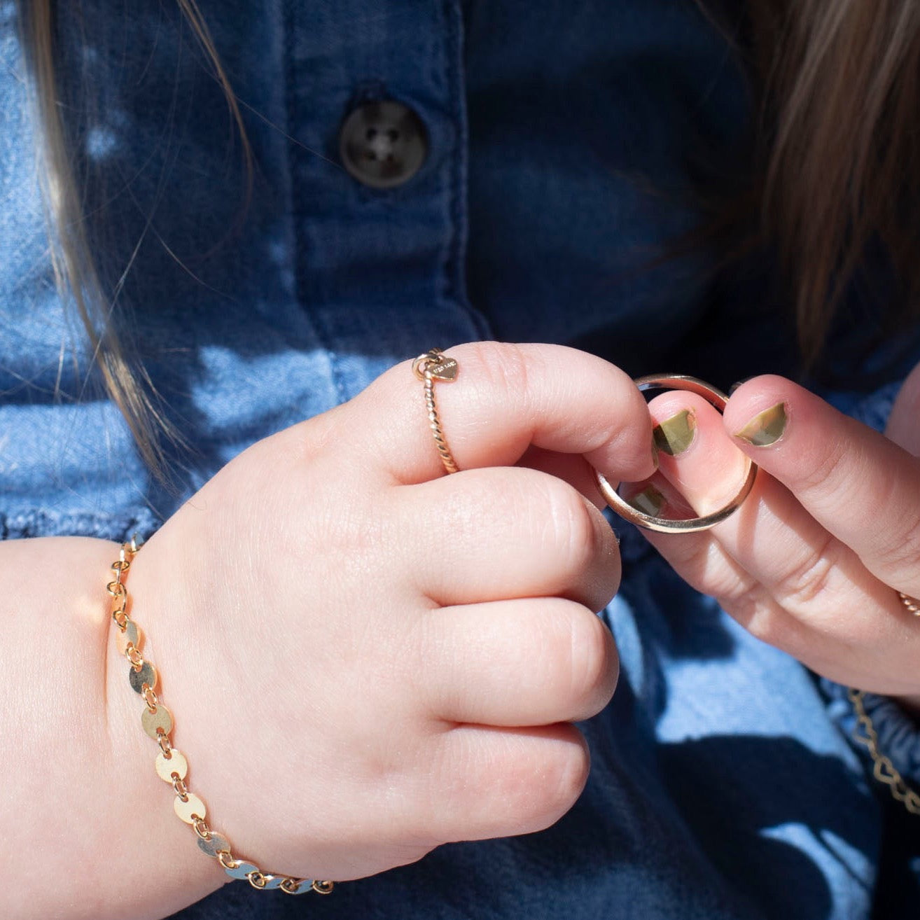 Model in Heart Charmed Children&#39;s ring 