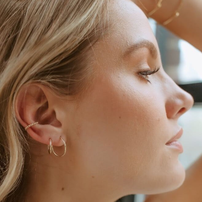 14k gold fill goldie hoops - gold fill -sterling silver - 10mm - 14mm - 16mm - Goldie hoops - made in our studio in eau Claire, wi - Token Jewelry