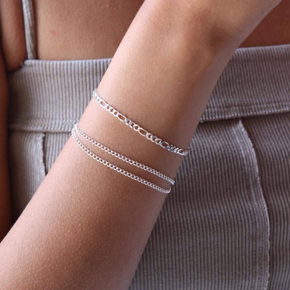 Model wearing 925 Sterling silver La Mer Bracelet