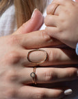 Model wearing Birth flower ring