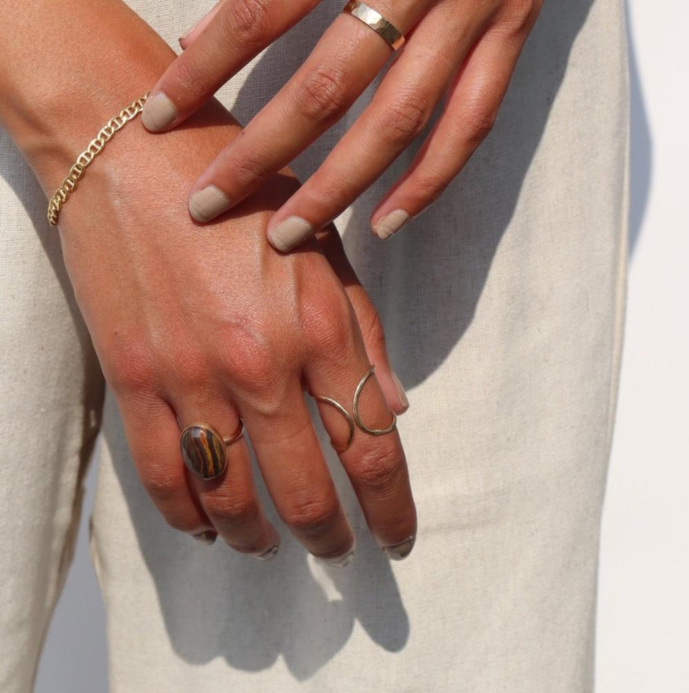 Model wearing 14k gold fill Isla Ring