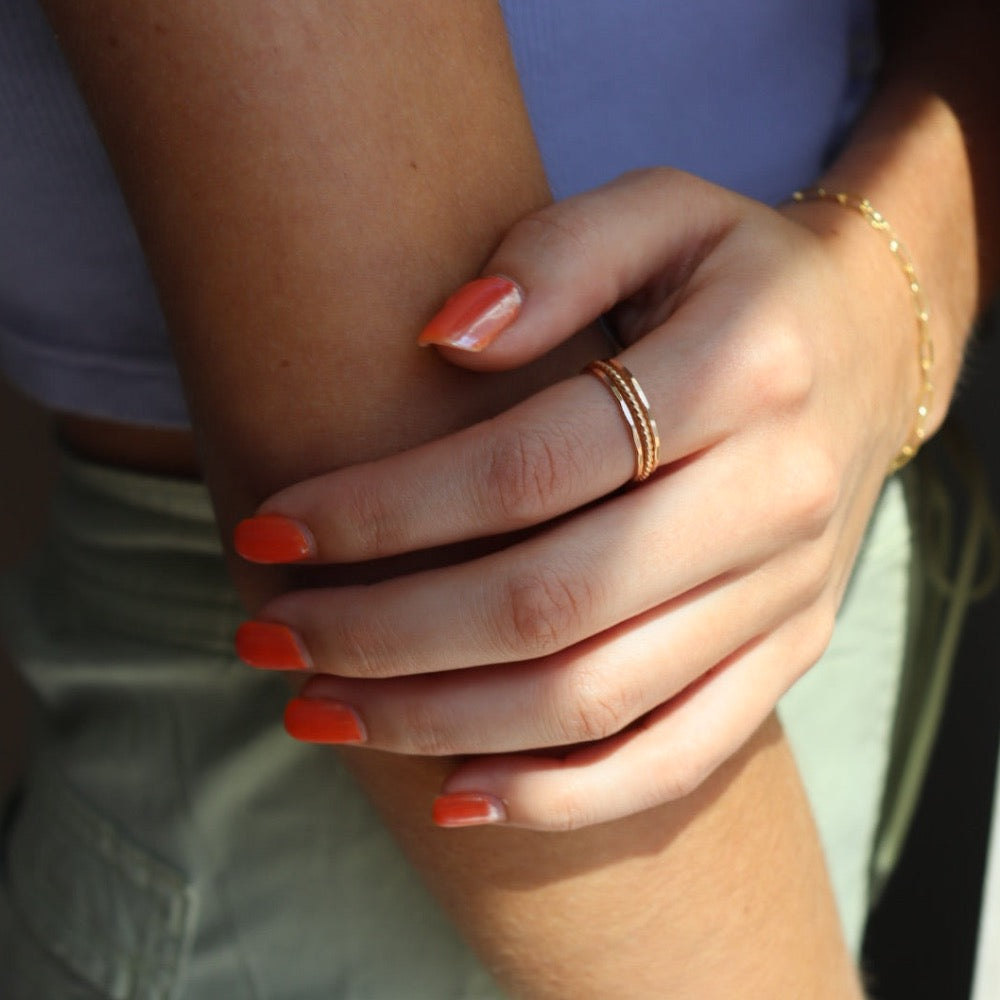 Mixed Ring Set - Token Jewelry. Sterling Silver or 14k Gold Fill. Token Jewelry, handmade, hypoallergenic and waterproof.