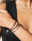 Model wearing Multiple 925 stacking cuff