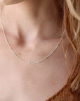 Model wearing 925 sterling silver Polka Dot Chain - Token Jewelry