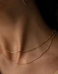 Model wearing 14k gold fill Sailor Chain - Token Jewelry