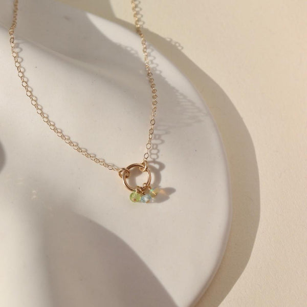 [LLOYD] 14K GOLD☆Rose cut birthstone Necklace LLOYD] 14K GOLD☆Rose cut birthstone Necklace