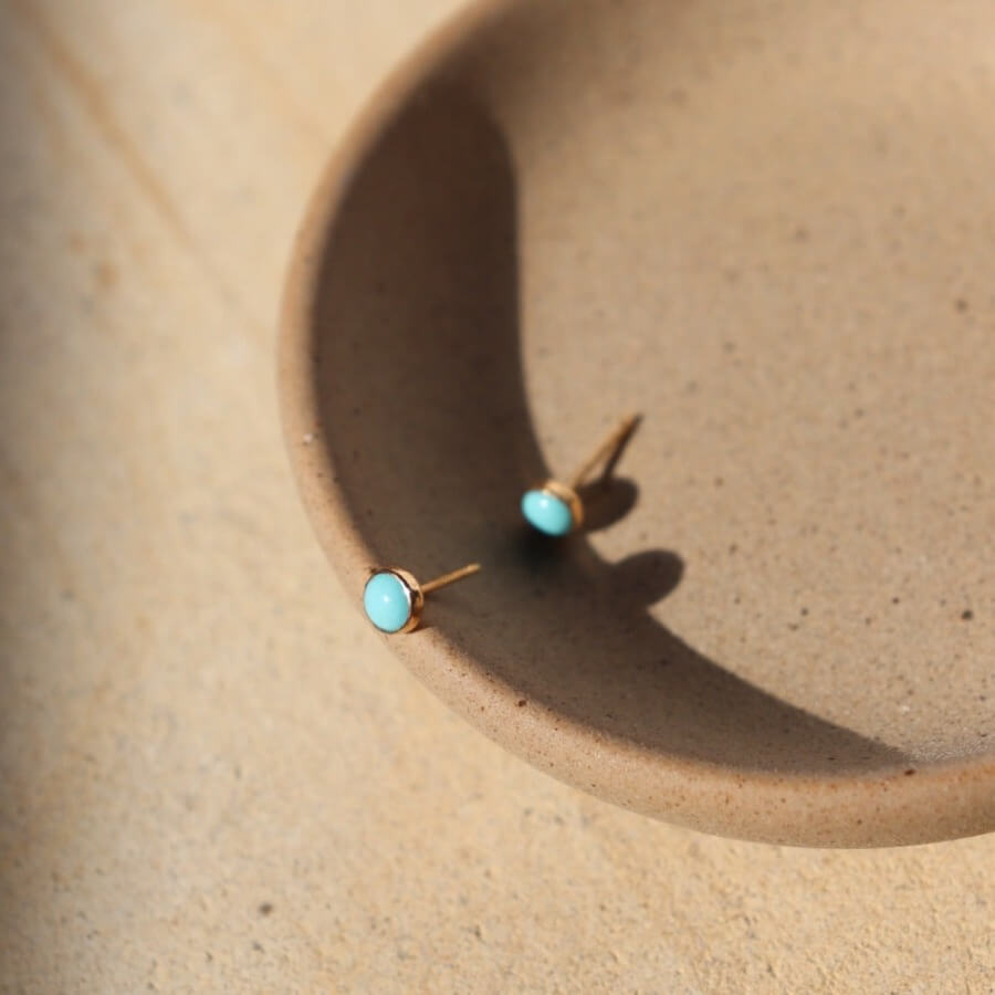 Turquoise Studs - Token Jewelry - jewelry store near me - Eau Claire jewelry store - 14k gold filled jewelry - sterling silver jewelry - minimalist earrings - womens everyday earrings