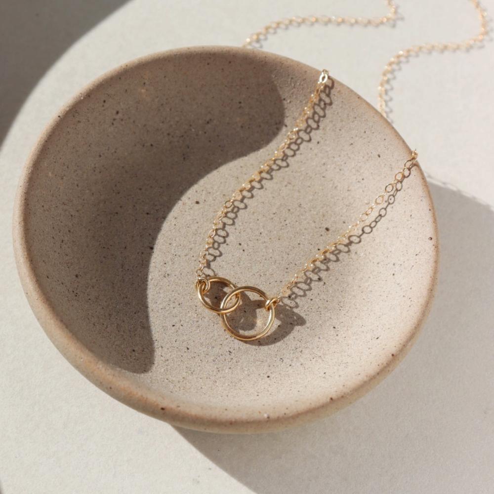 14k Solid Gold Unity Necklace 