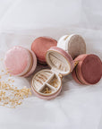 Round Velvet Jewelry Box Case