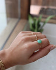  lucky ring, Chrysoprase gemstone, gemstone ring, sea foam green gemstone ring, handmade ring, token jewelry, women's fashion