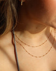 14k gold fill gold beaded delicate chain made by Token Jewelry in Eau Claire, Wisconsin