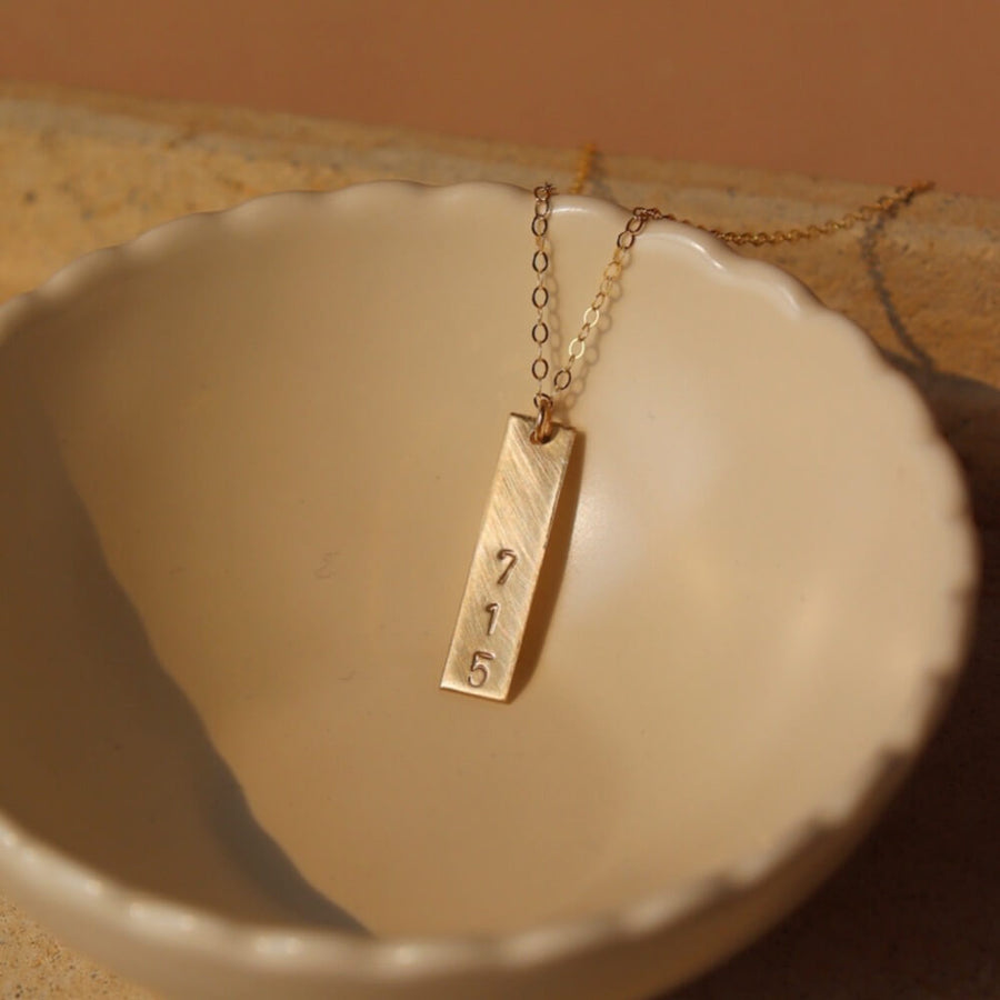 Personalized jewelry, Area code necklace - Hand stamped and made by Token jewelry in Eau Claire, WI. Available in Sterling Silver or 14k Gold Fill