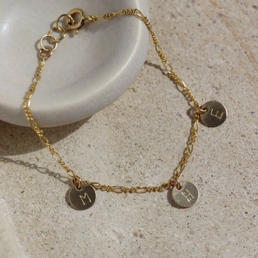 chain bracelet monogram necklace