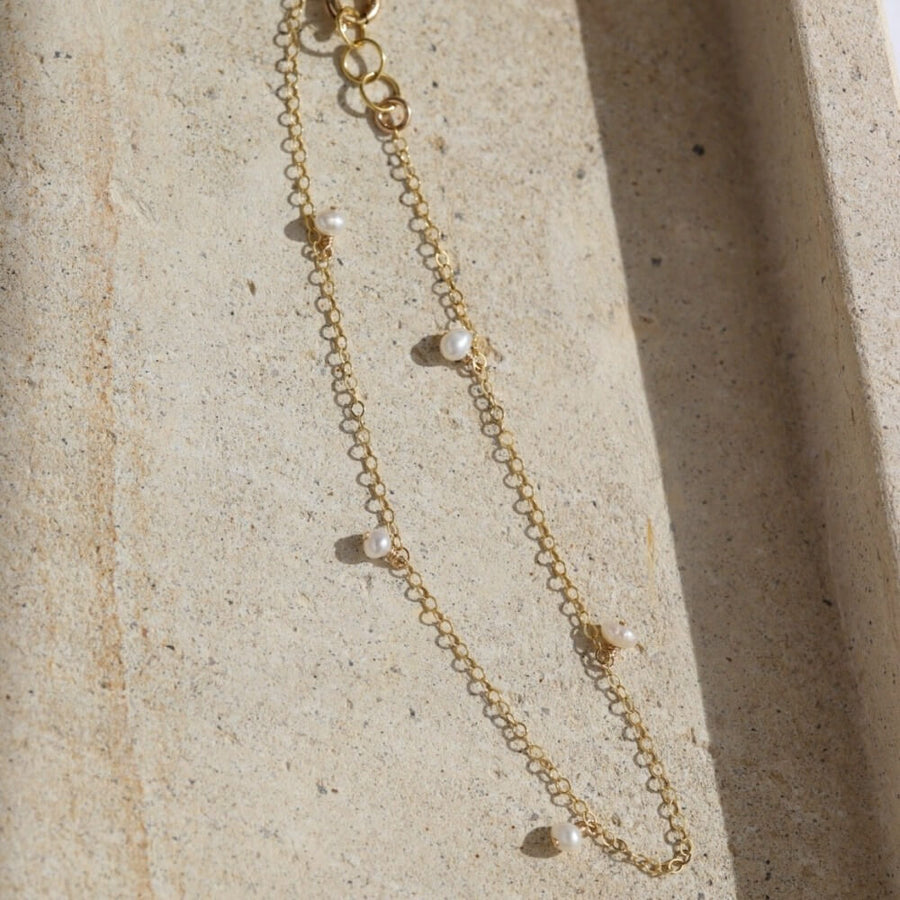 Chain Anklets - Pearl Drops - Token Jewelry Designs - minimal chain anklets - local jewelry store - jewelry store near me - everyday jewelry style - gold fill - sterling silver
