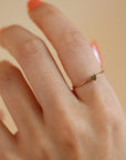 Model wearing 14k gold fill Tiny Heart ring - Token jewelry - gold rings - rings for women - valentines day gifts for her - minimal modern jewelry - everyday effortless jewelry - jewelry designs - locally made jewelry - token jewelry