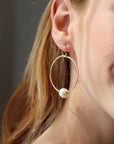 Pearl Hoops - Token jewelry - jewelry store near me - eau claire jewelry store - 14k gold filled earrings - sterling silver earrings - pearl hoops - womens everyday earrings - minimalist jewelry - handmade jewelry