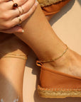 model wearing 14k gold fill Gigi Anklet - Token Jewelry