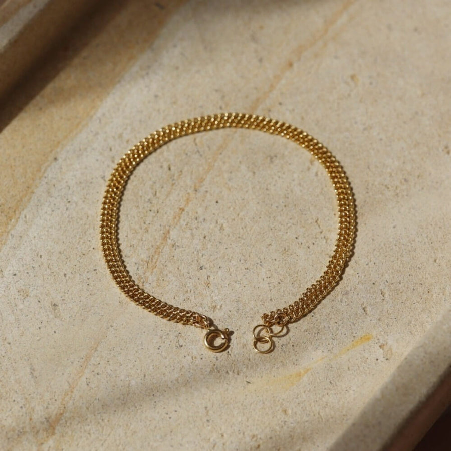 La Mer Bracelet, minimal jewelry, made with 14k gold fill or sterling silver chain- Token Jewelry, Handmade in Eau Claire Wisconsin