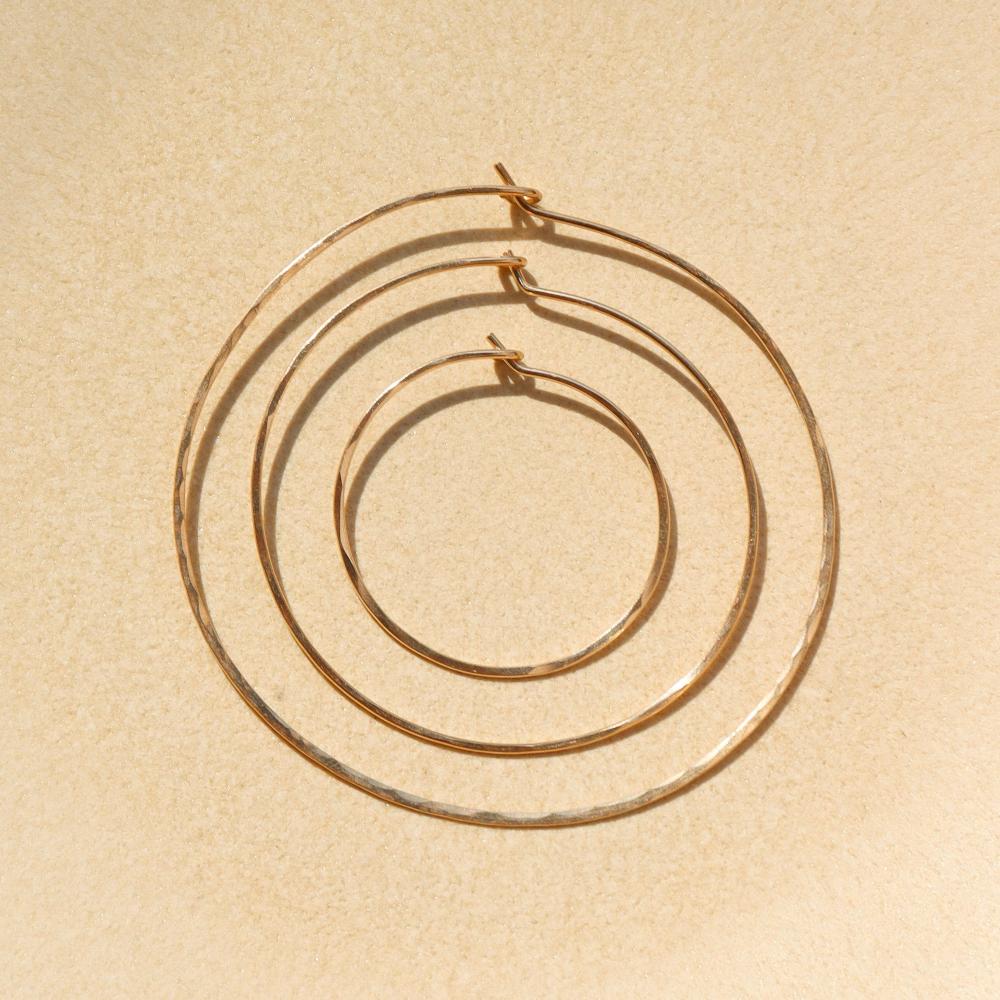 organic gold hoops | handmade by Token Jewelry in Eau Claire, Wisconsin