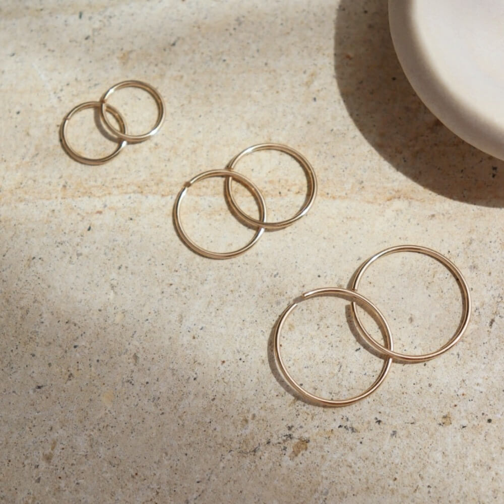 Endless Hoops, three sizes, staple earring, Token Jewelry