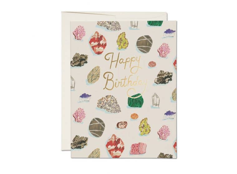 Happy Birthday Card with gemstone artwork by Red Cap Cards