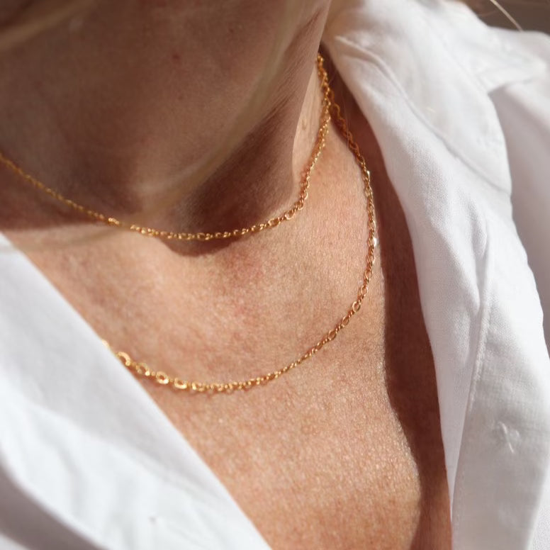 figure eight chain - 14k gold fill - minimal classic stacking or layering necklace - locally handmade in our studio in Eau Claire, WI - Token Jewelry 