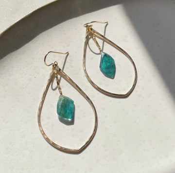 Island Hoops - Token Jewelry - handmade jewelry - gemstone hoops - 14k gold filled earrings - sterling silver earrings - jewelry store near me - Eau Claire jewelry store 
