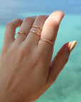two stacking bands one spiral band all connected to each other in one - trio ring - stacking bands - fidget ring - 14k gold fill or sterling silver - locally handmade in our studio in Eau Claire, WI - Token Jewelry